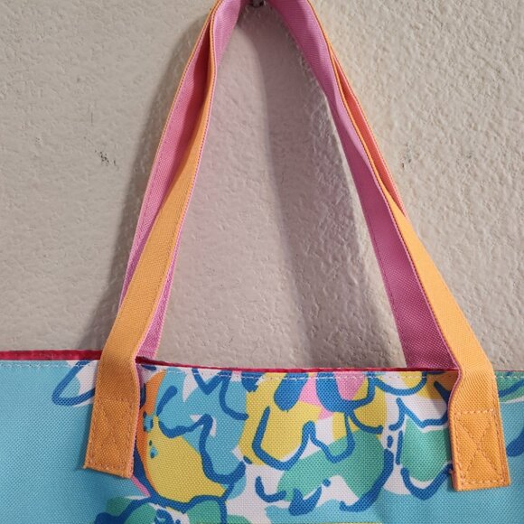 Lilly Pulitzer for Estee Lauder GWP Floral Print Shoulder Tote bag Canvas - Picture 4 of 8